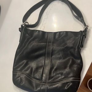 Coach soft leather black handbag hobo shoulder or cross body purse C0779 F10937